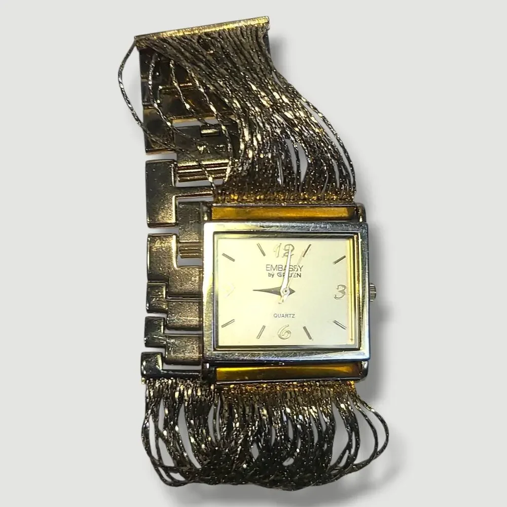 Embassy By Gruen Ladies Watch Quartz Gold Tone‎ New Battery Women's